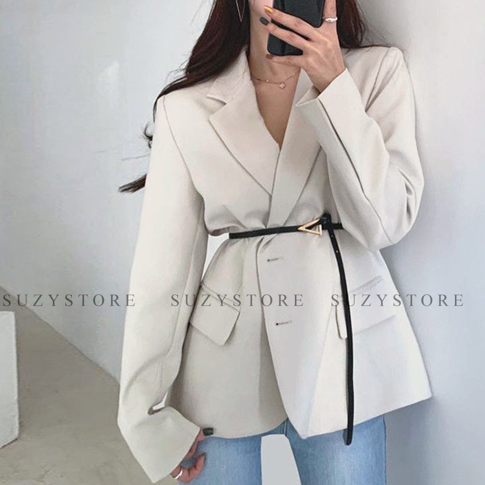 Đai váy TAM GIÁC size 1.1cm nhỏ xinh suzy store - Đai thắt lưng nịt váy da nhỏ mặt tam giác vàng có đục lỗ TLSU4