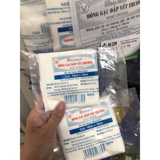 [TÚI 10 MIẾNG] Băng GẠC Y TẾ Bông Gạc Đắp Vết Thương tiệt trùng băng gạc có kèm bông 10x10cm 10cm x 10cm Bảo Thạch