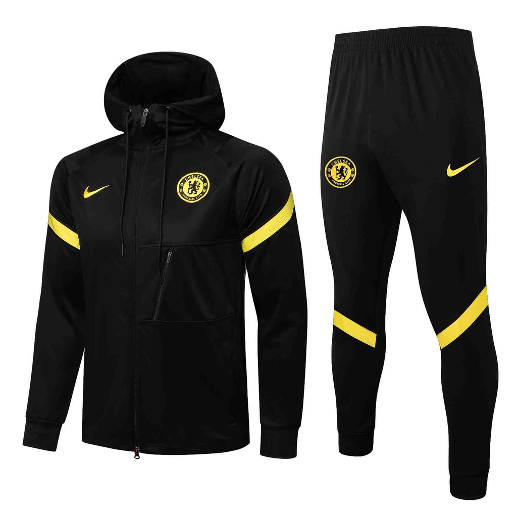 Bóng đá nam Áo khoác có mũ trùm đầu Chelsea Jersey 21-22-black