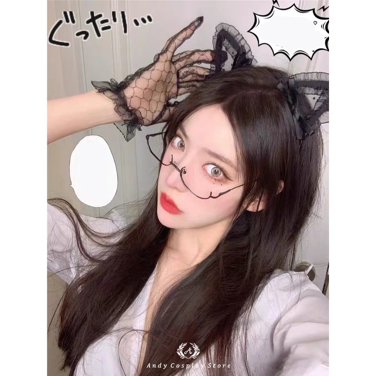 [CÓ SẴN] Găng tay ren tròn thưa viền voan lolita