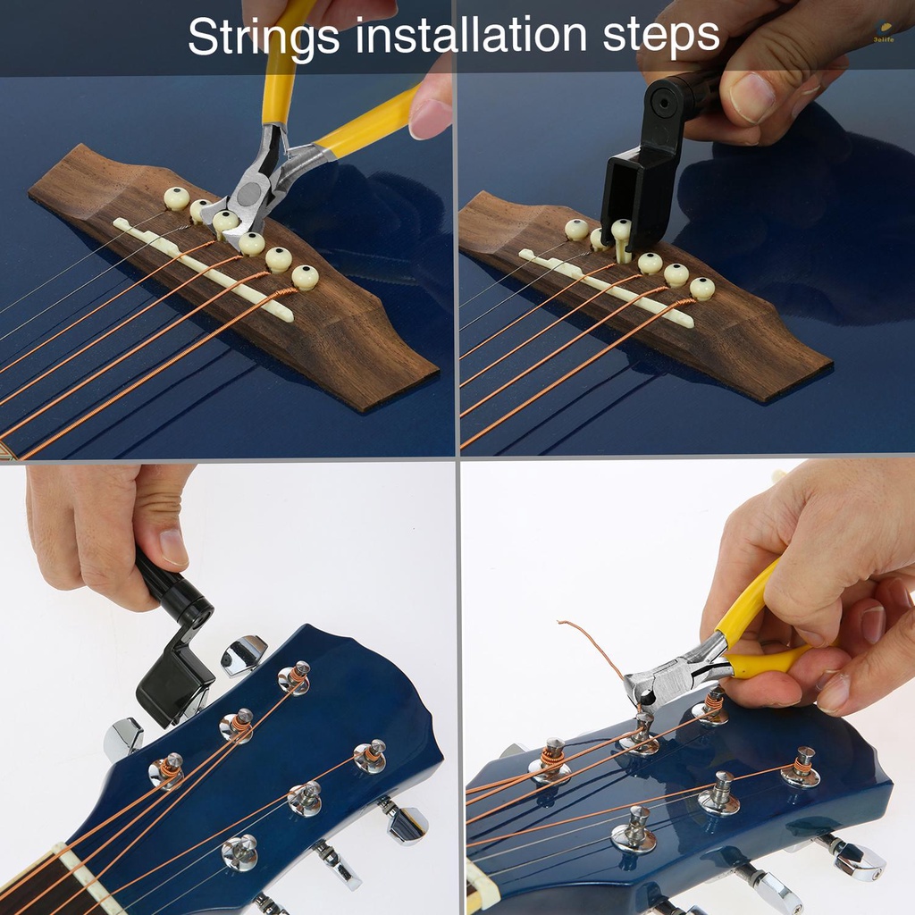Bộ Dụng Cụ Làm Sạch Sửa Chữa Dây Đàn Guitar Kèm Thước Đo + Thước Đo + Cờ Lê Lục Giác + Bộ Giũa Cắt Dây + Cờ Lê Chuyên Dụng