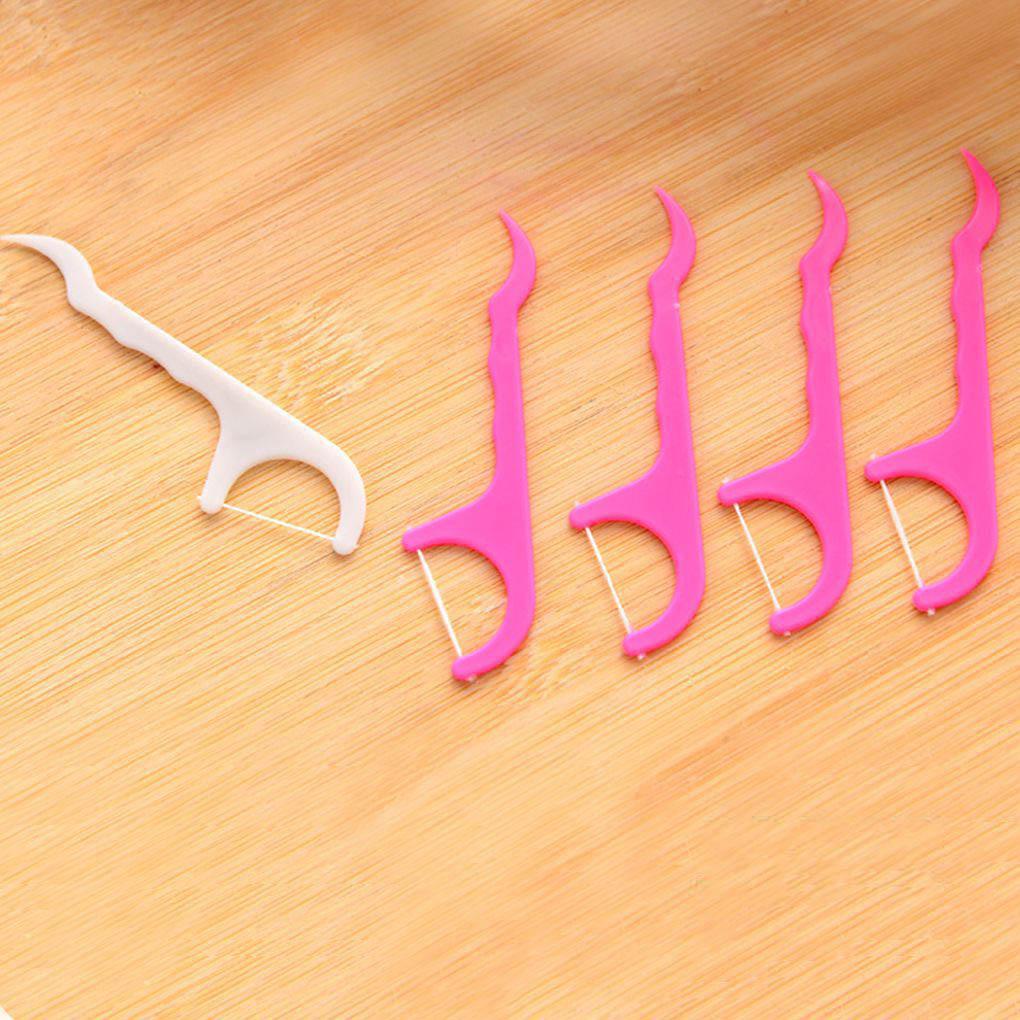 Gói 25 Tăm Chỉ Nha Khoa Làm Sạch Răng Bằng Nhựa Nylon Nhỏ Gọn Dùng Khi Đi Du Lịch Ngoài Trời