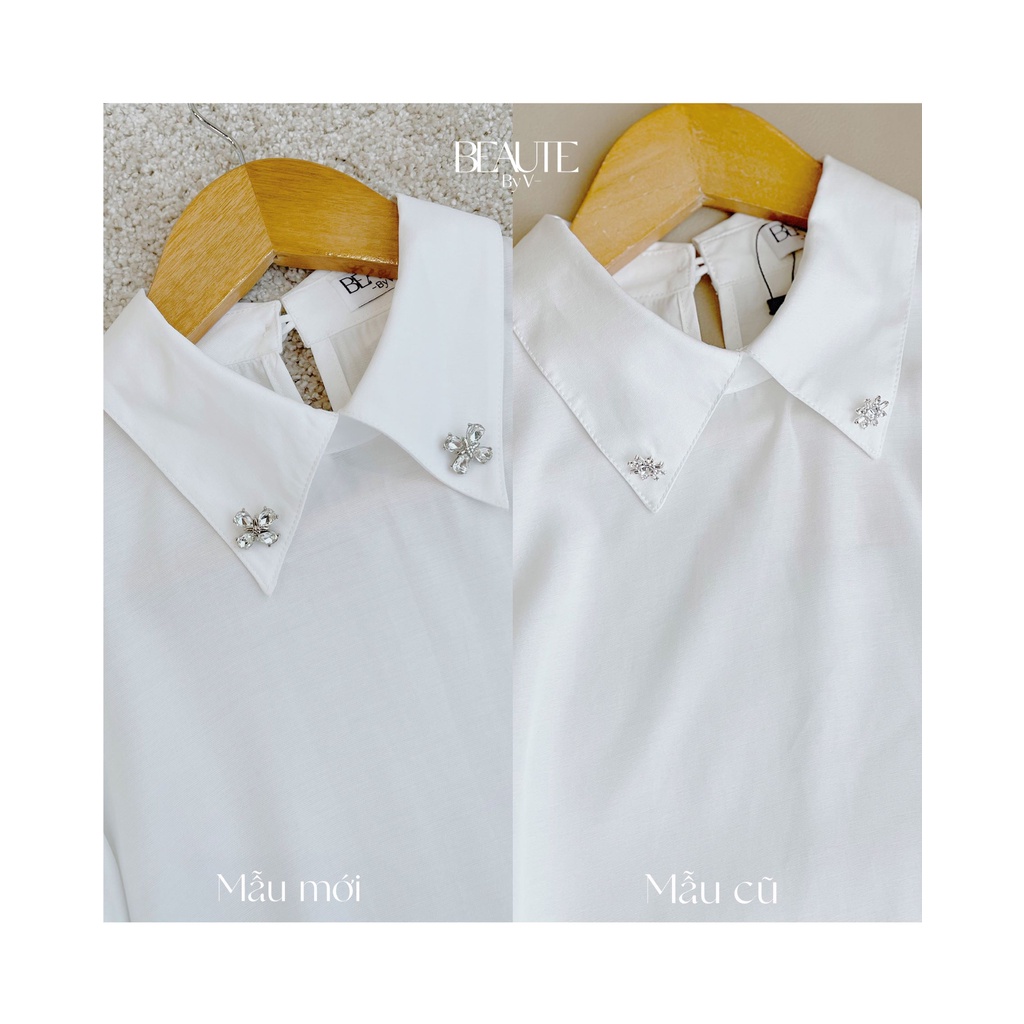 BEAUTEBYV - Áo sơ mi nữ đính đá tay bồng Gem | BigBuy360 - bigbuy360.vn