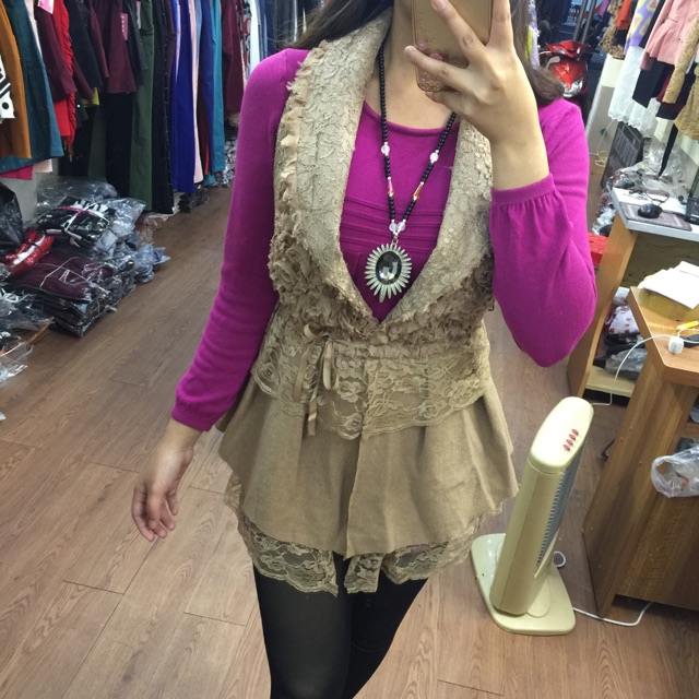 Sale áo gile hoa