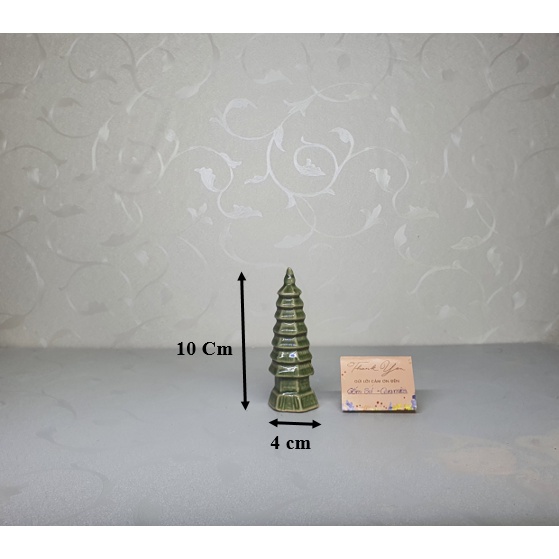 Bộ 6 Tượng Tháp Chùa - Gốm sứ Bát Tràng -  làm mô hình trang trí tiểu cảnh, trang trí bể cá
