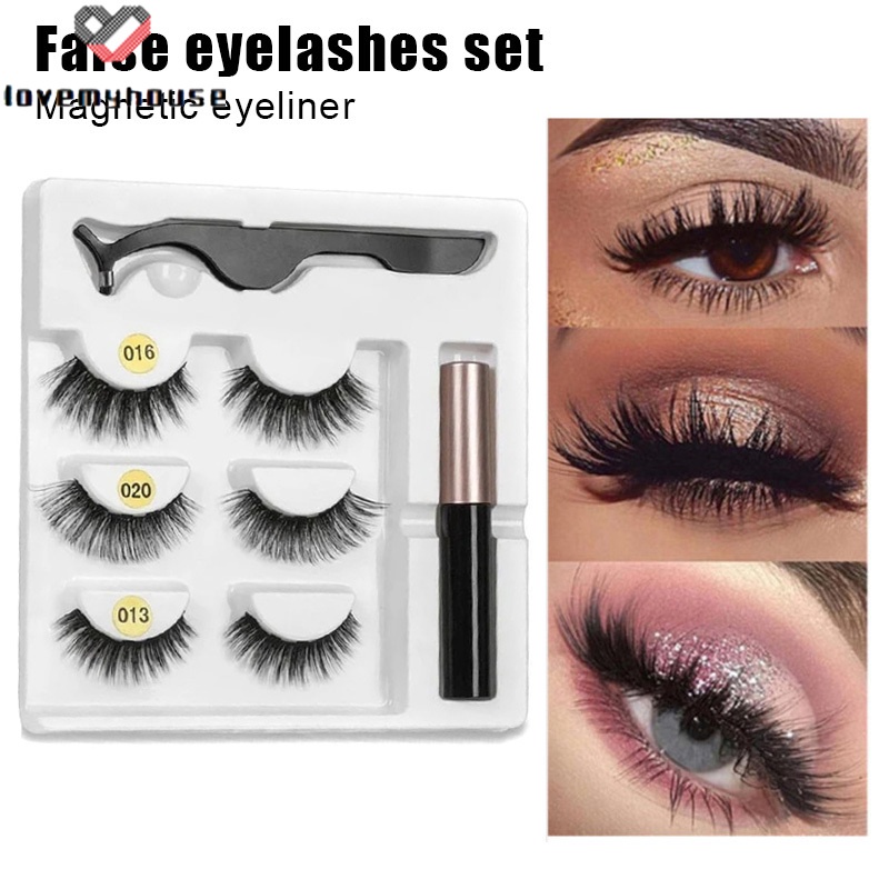 (Hàng Mới Về) Bộ Bút Kẻ Mắt Dạng Lỏng + Lông Mi Giả Từ Tính Không Thấm Nước Có Thể Tái Sử Dụng Kèm Nhíp | BigBuy360 - bigbuy360.vn