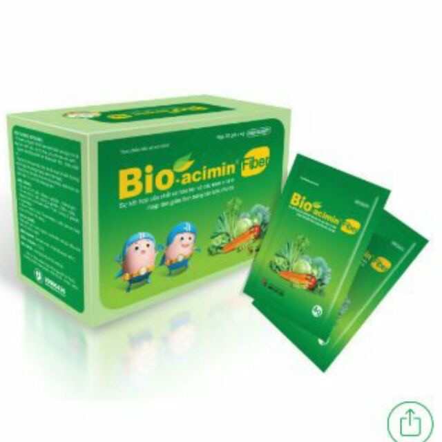 Bioacimin FIBER giảm táo bón cho trẻ hộp 30 gói (bio acimin)