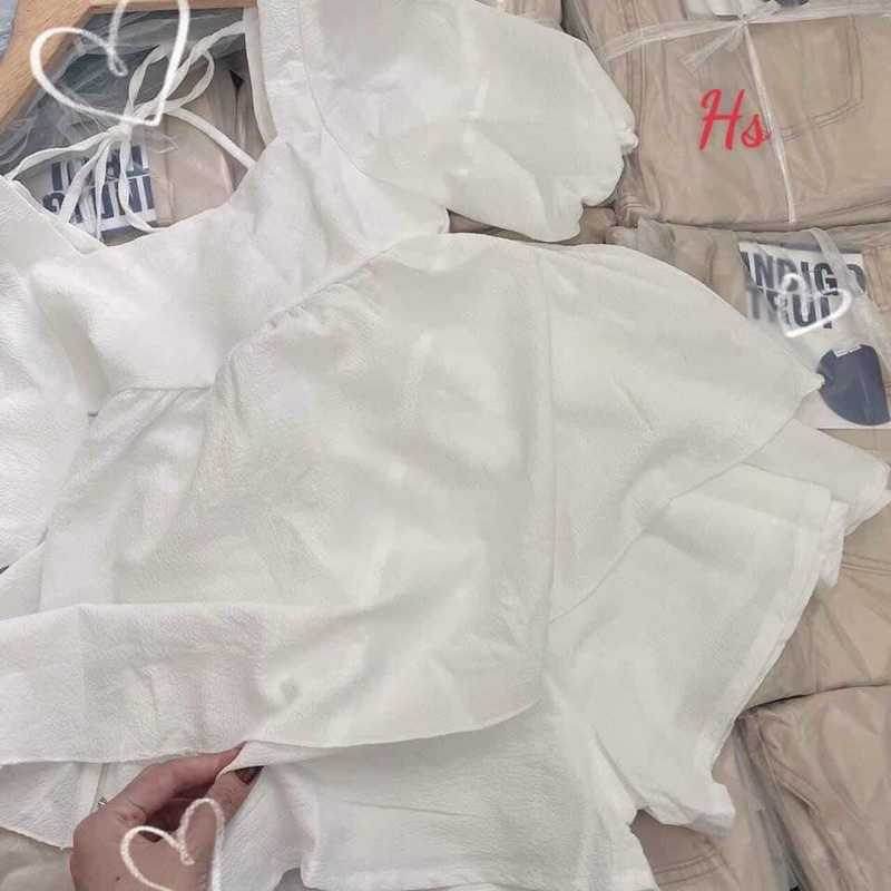 Bộ babydon đũi cổ vuông HSU1