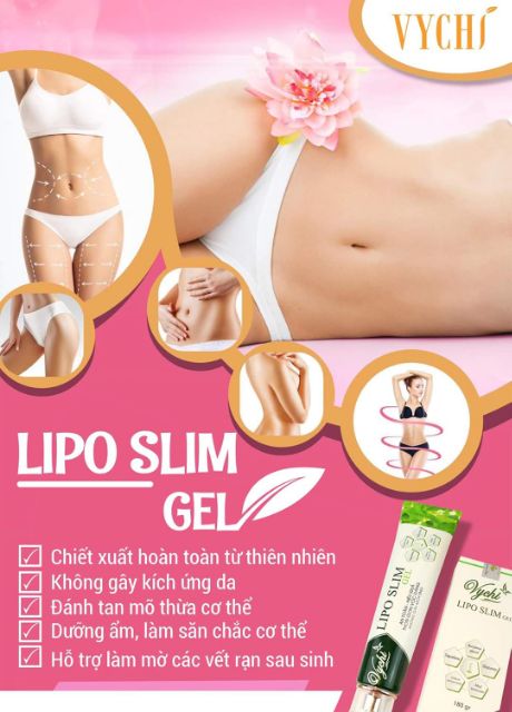 Kem Tan Mỡ Bụng Lipo Slim Gel Vychi Giá Gốc Data 2024 [ TẶNG KÈM THƯỚC ĐO BẤM ]