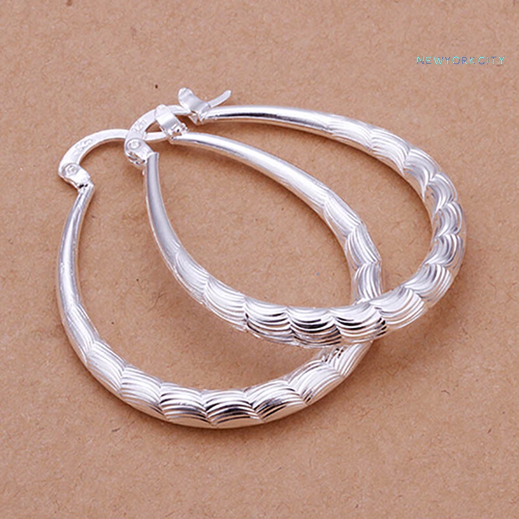 Khuyên Tai Mạ Bạc Dáng Chữ U Thời Trang