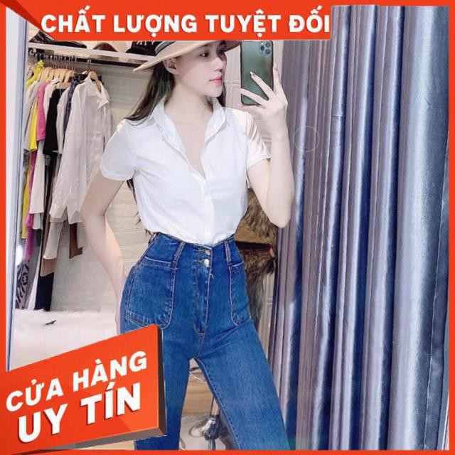 [Mã WASTMAY giảm 15% tối đa 30K đơn 150K] Quần Jeans Ôm Cạp Siêu Cao Túi vuông to 2 bên- ảnh thật trải sàn | BigBuy360 - bigbuy360.vn