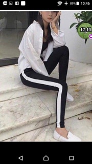 Quần Legging Da Cá 1 Sọc