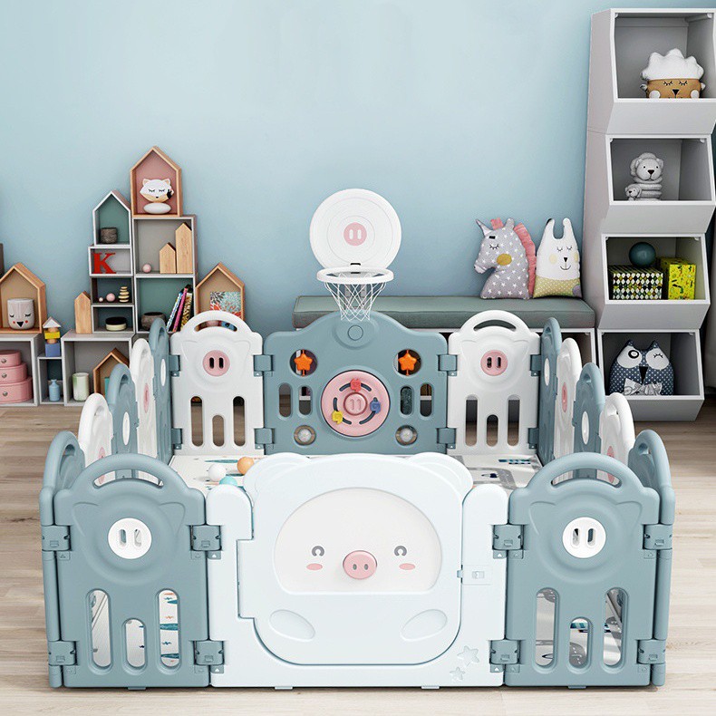 (Sỉ)Bộ quây cũi nhựa cho bé hình heo 9BABY