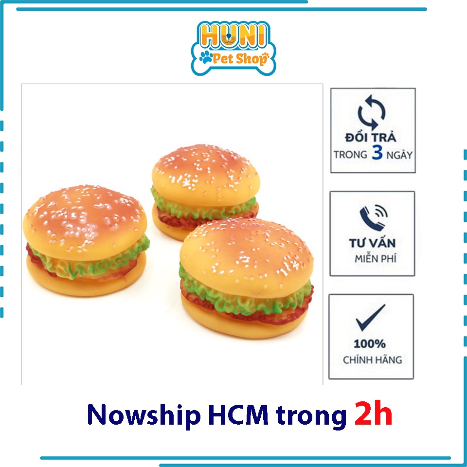 Đồ Chơi Bánh Hamburger Dành Cho Thú Cưng - đồ chơi cho chó mèo - Huni petshop