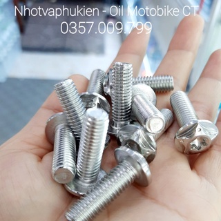 [ 10 con ] Ốc Inox304 Mẫu Salaya 8 li 2.5 gắn hầu hết đĩa thắng.....