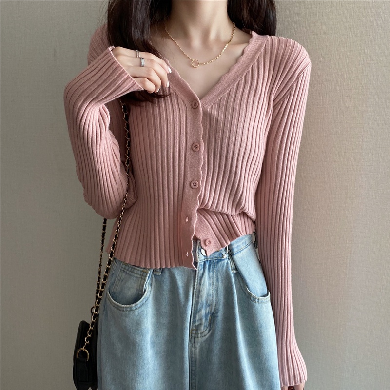 Áo Khoác Cardigan Dệt Kim Phong Cách Hàn Quốc Thời Trang Xuân Thu Cho Nữ