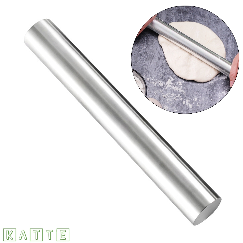 Stainless Steel Dough Roller Rolling Pin Pizza Clay Pasta Cookies Dumpling Kitchen Utensil Tool