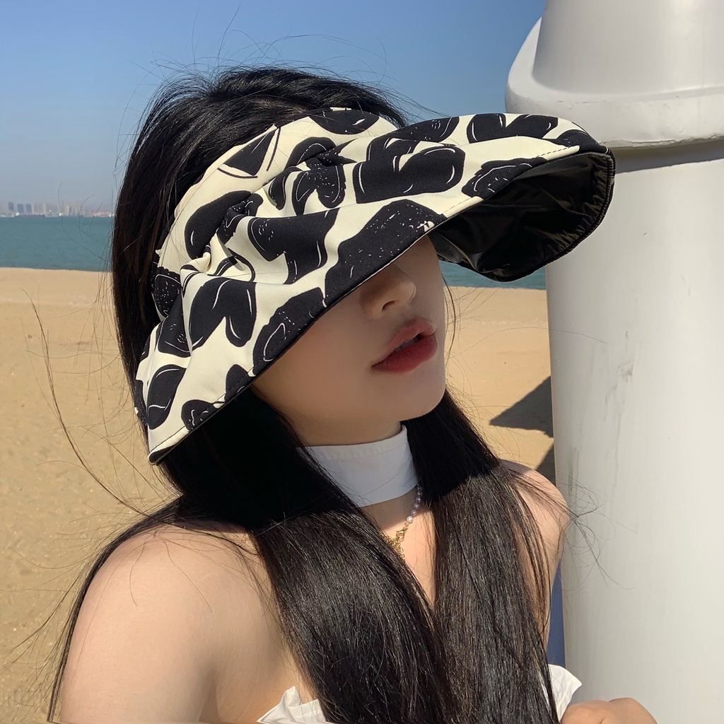 Mũ Vành Rộng Hở Đầu Chống Tia Uv Thời Trang Mùa Hè Có Viền Che Mặt Tiện Dụng