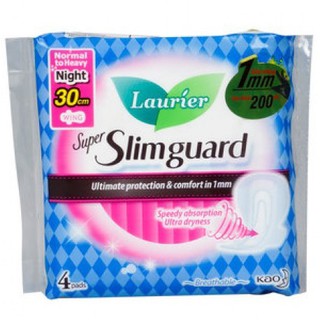 [CHE TÊN KHI GÓI]Băng vệ sinh Laurier Super Slimguard ban đêm 30cm có cánh bịch 4 miếng