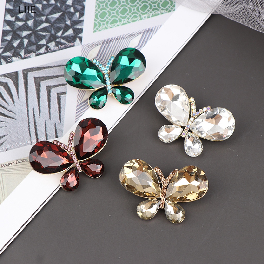 Ghim Cài Áo Hình Bướm Đính Đá Pha Lê Thời Trang Cho Nữ