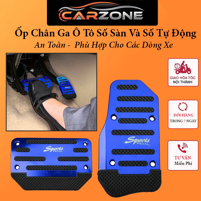 Bộ Ốp Chân Ga Ô Tô -  Số Sàn Và Số Tự Động, Có Kèm Ốc Vít Đi Kèm CARZONE.TOP