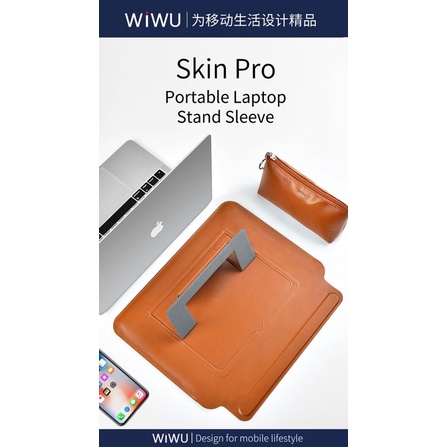Túi chống sốc kèm giá đỡ cho Macbook 13 - 16 inch mỏng , gọn , nhẹ chính hãng Wiwu