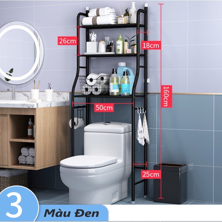 [Bao Giá Shoppe] Kệ bồn cầu 3 tầng để sau bồn cầu, nhà vệ sinh trên toilet, nhà tắm đa năng tiện lợi