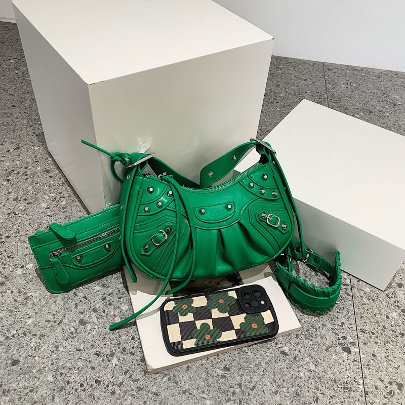 Túi xách 3 chi tiết balen quai chéo dáng balen