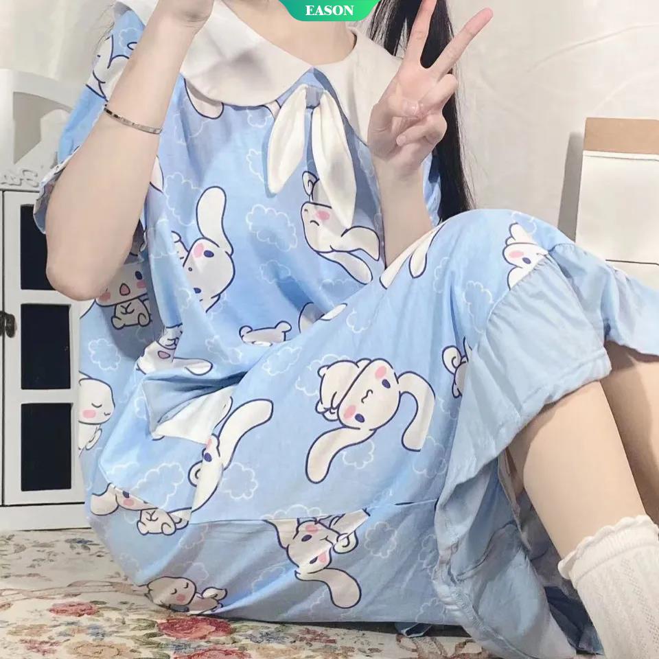 Hoạt Hình đồ ngủ Dáng Rộng In Hình Chú Chó Cinnamoroll Dễ Thương Thời Trang Mùa Hè Cho Nữ