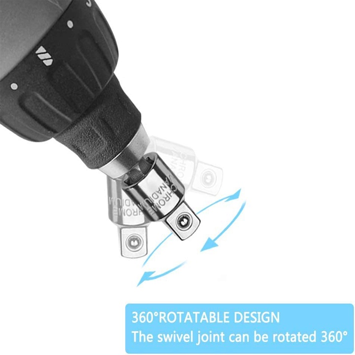 Đầu chuyển đổi gắn máy khoan, Đầu chuyển vít sang bu lông góc xoay 360 độ