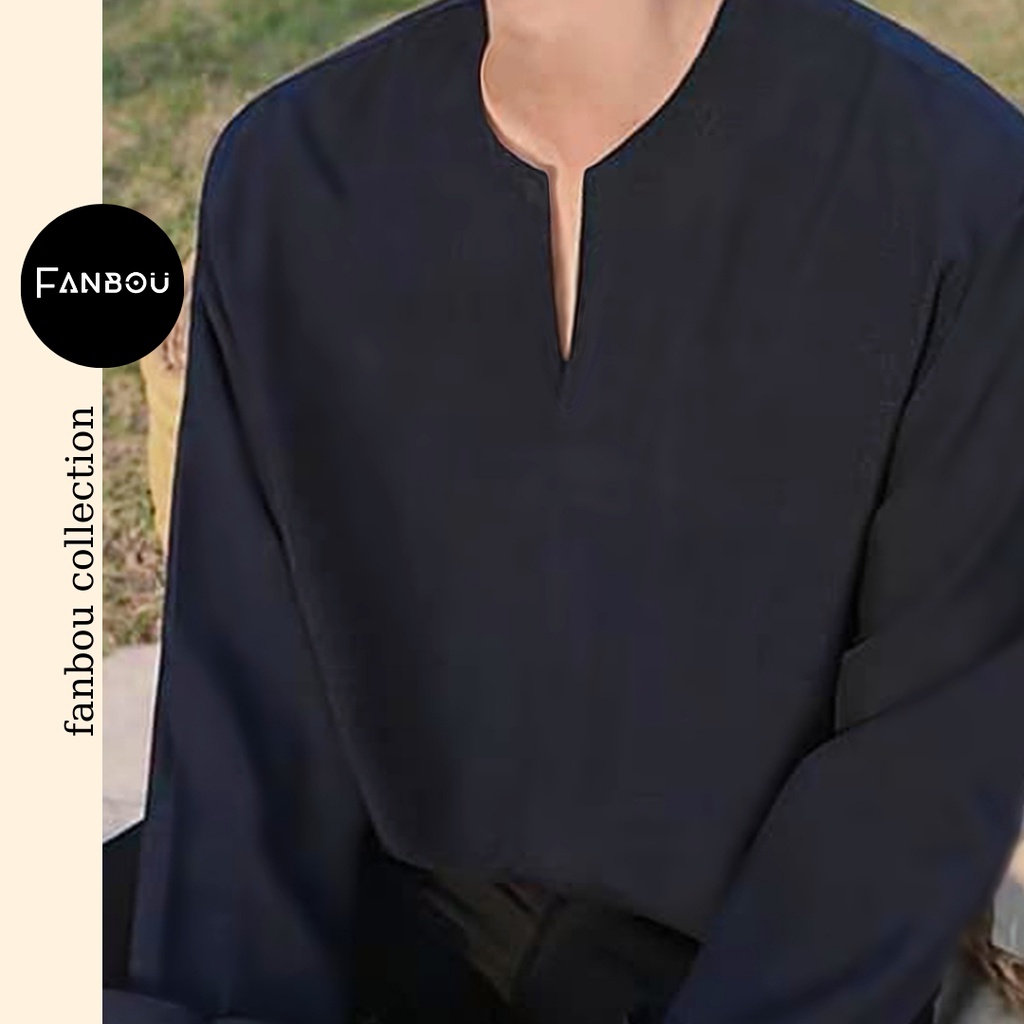 Áo thun cotton nam cổ xẻ V tay dài ngắn | BigBuy360 - bigbuy360.vn