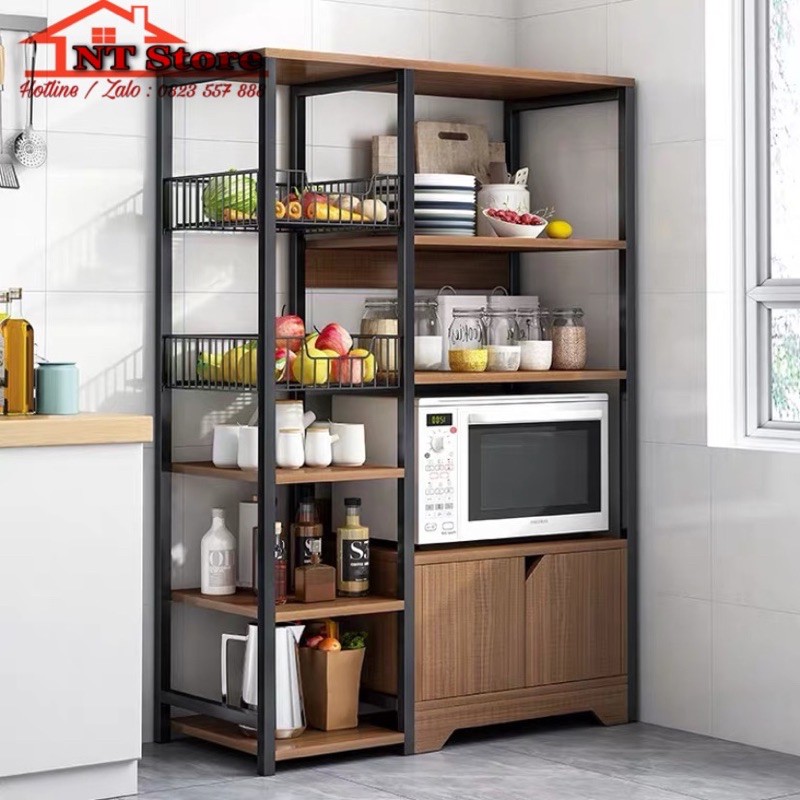 [ Hàng chọn ] Kệ bếp, kệ để lò vi sóng đa năng NT-4584, Gỗ MDF 12mm phủ melamine chống thấm