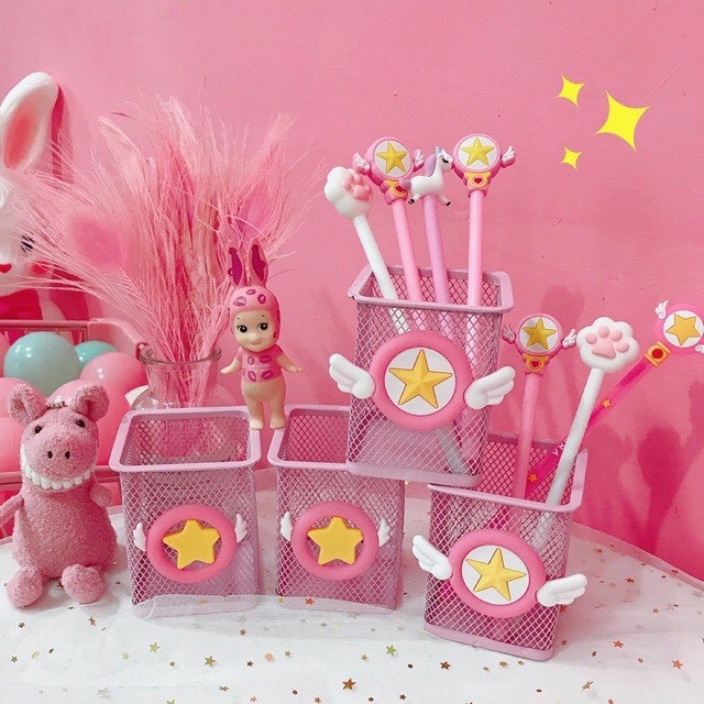 Giỏ đựng bút đa năng sắt hồng siêu dễ thương | BigBuy360 - bigbuy360.vn