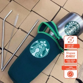 Ly thái giữ nhiệt starbuck màu bạc 900ml siêu hot