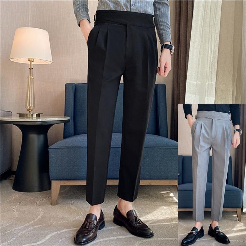 quần âu cạp cao nam dáng baggy hàn quốc cao cấp ,tây nam lưng cao công sở quần dài màu đen,màu xám ống suông rộng