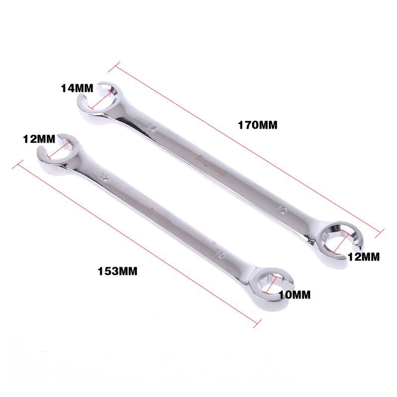 Set 2 Cờ Lê Ống Dầu 10x12mm 12x14mm Chuyên Dụng