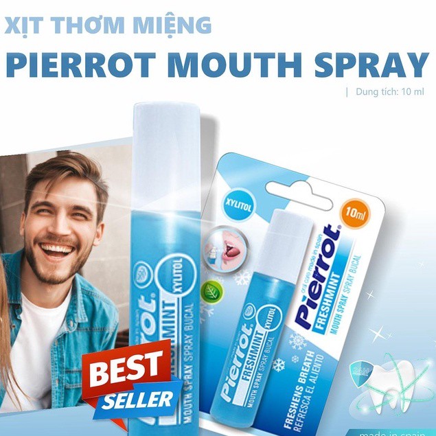 CHAI NƯỚC XỊT THƠM MIỆNG, DIỆT KHUẨN PIERROT MOUTH SPRAY TÂY BAN NHA 10ML