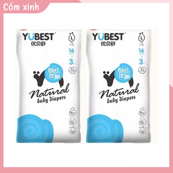 Combo 2 Bịch Bỉm dán / quần yubest natural size S132 /M108 /L96 /XL84 /XXL72 miếng