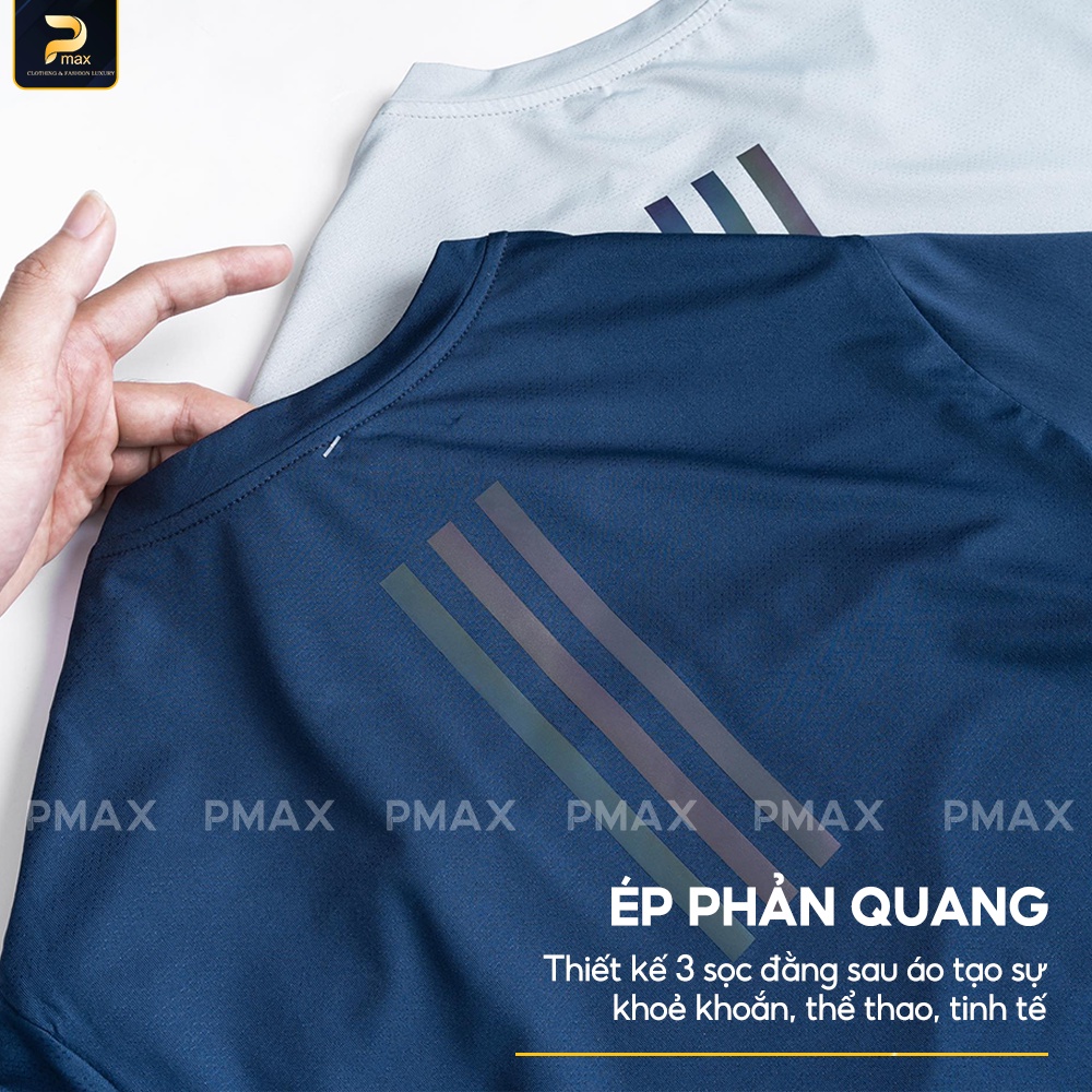 Bộ quần áo nam thể thao PMAX vải thun coolmax ngắn tay co giãn 4 chiều thoải mái năng động