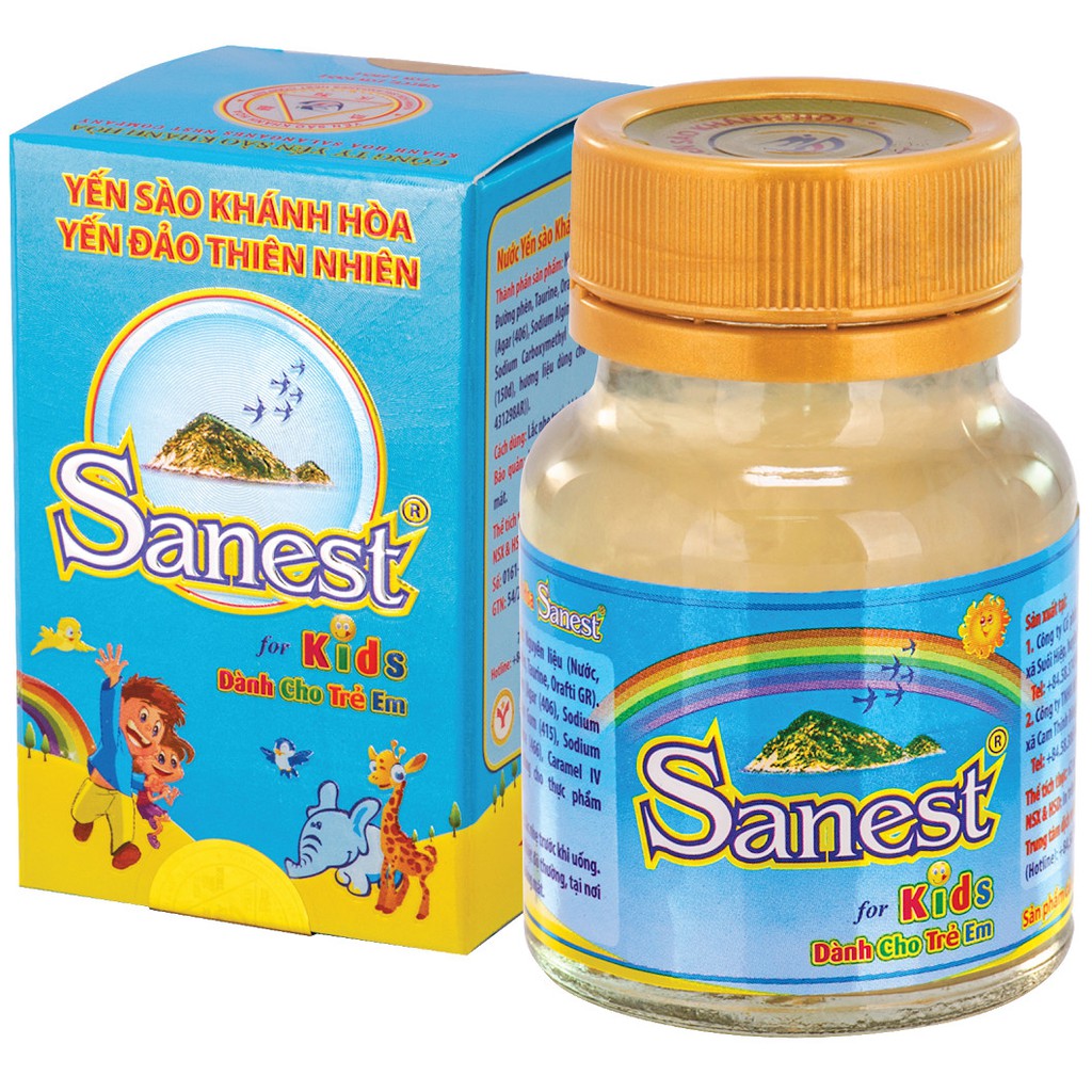 Nước Yến Sào Khánh Hòa Sanest Kids Trẻ Em 62ml