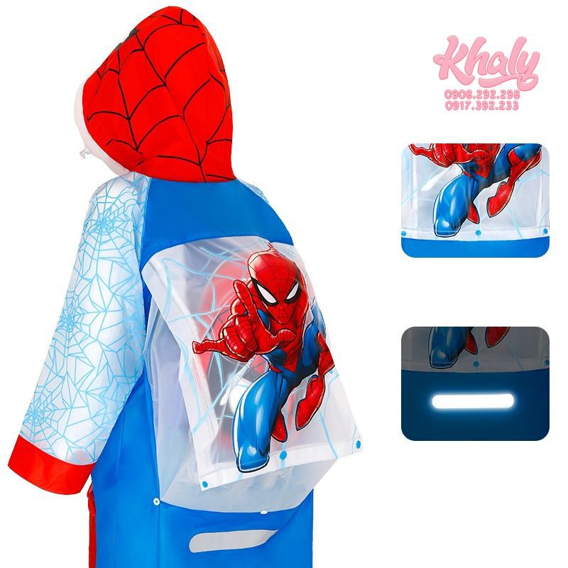 Áo mưa hình người nhện Spiderman màu xanh dương dành cho trẻ em bé trai còn size M - 83P4NVF86393S - (Disney)