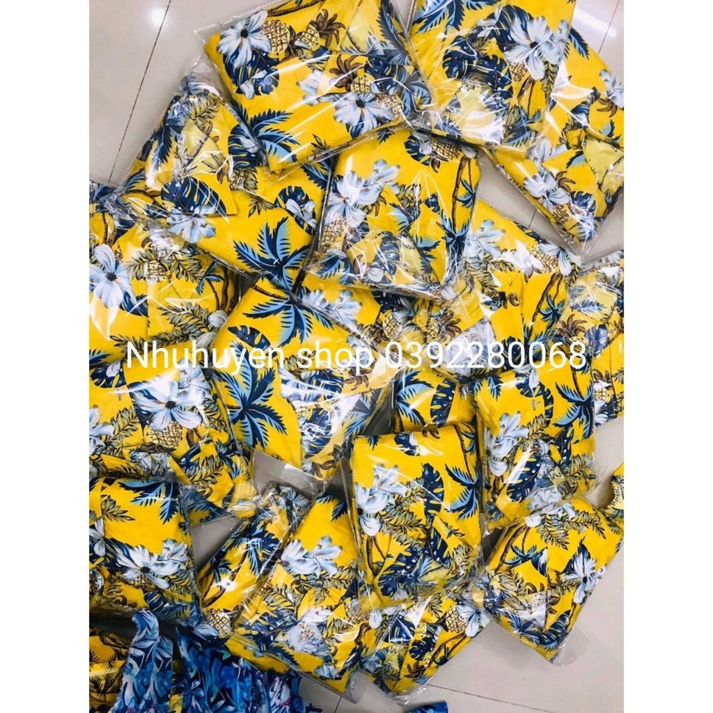 [Hàng có sẵn] Đồng phục đi biển hoa sứ vàng. Đủ size từ 7-120kg cho cả gia đình, học sinh, team bullding với sll