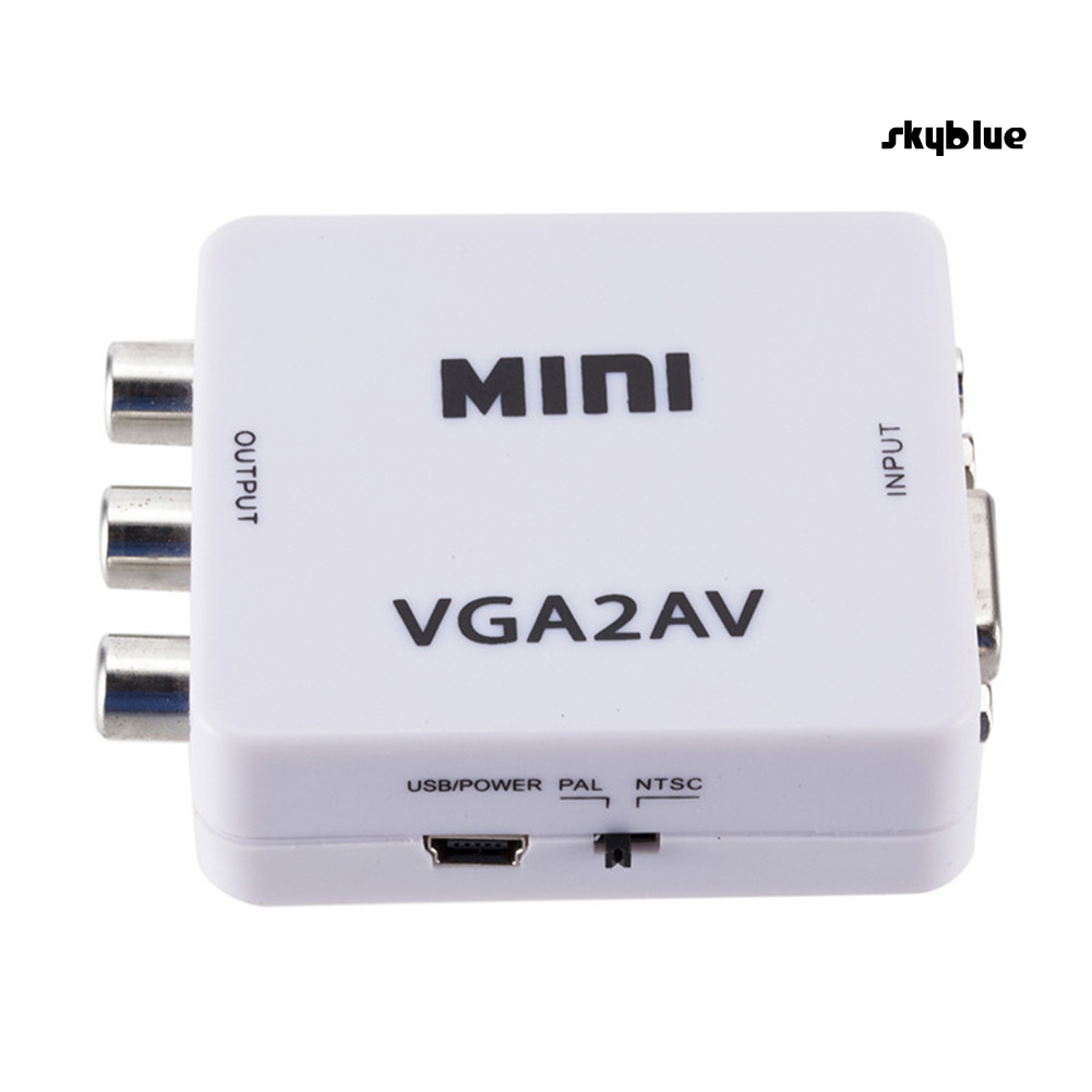 Bộ Chuyển Đổi Âm Thanh 1080p Mini Vga Sang Rca / Av / Cvsb + Cho Hdtv / Pc