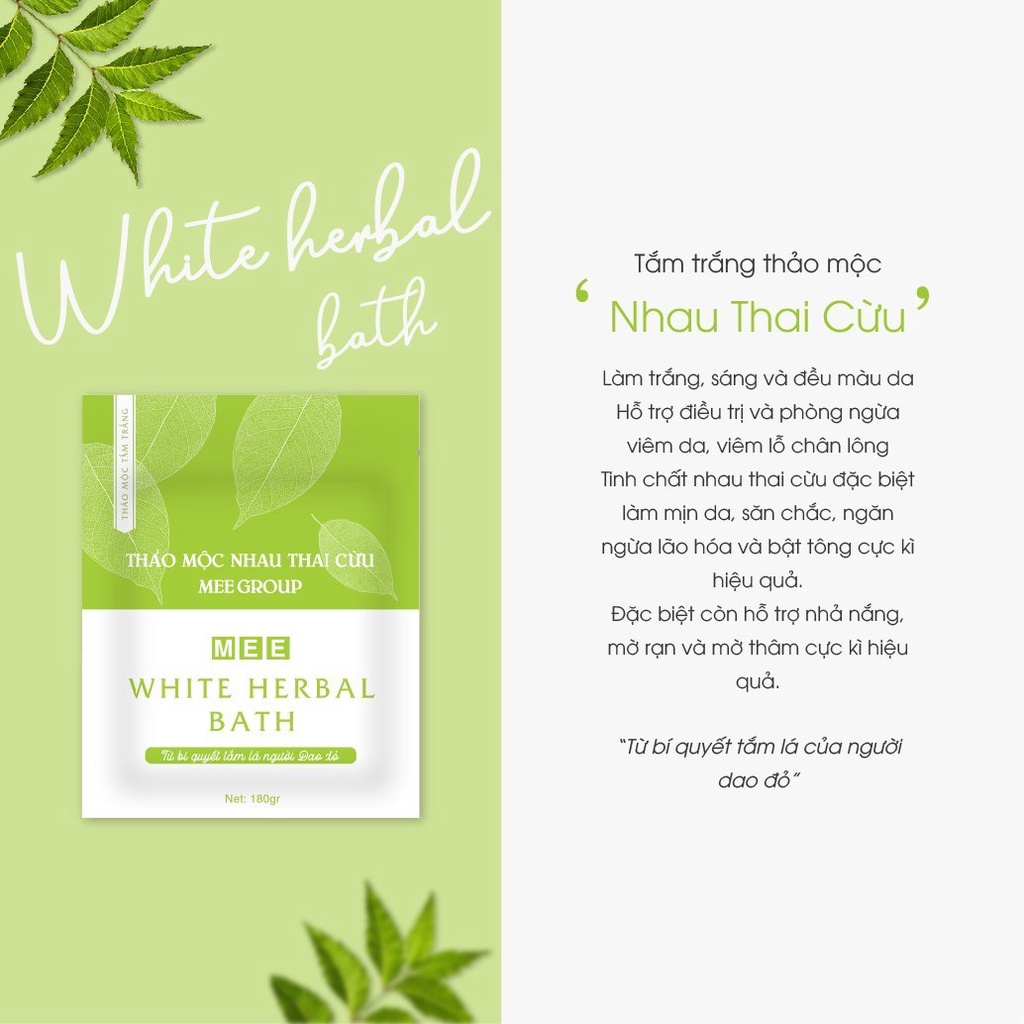 Tắm trắng nhau thai cừu, dưỡng trắng da body chiết xuất thảo mộc Mee Natural White Herbal Bath 180g | BigBuy360 - bigbuy360.vn