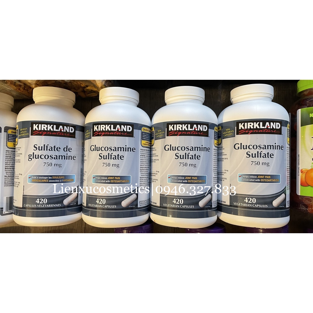 Viên uống hỗ trợ xương khớp Glucosamine Sulfate Kirkland 750mg 420 viên.HSD 2027