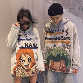 (sẵn)💥Áo hoodie chữ CHUẨN ZORO NAMI unisex nỉ trần bông - 4 ảnh thật cuối