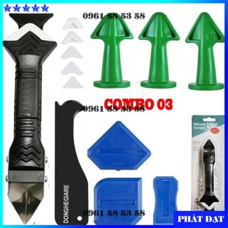 Bộ dụng cụ bơm miết keo silicon apollo và làm sạch mạch silicone dán kính - dcg