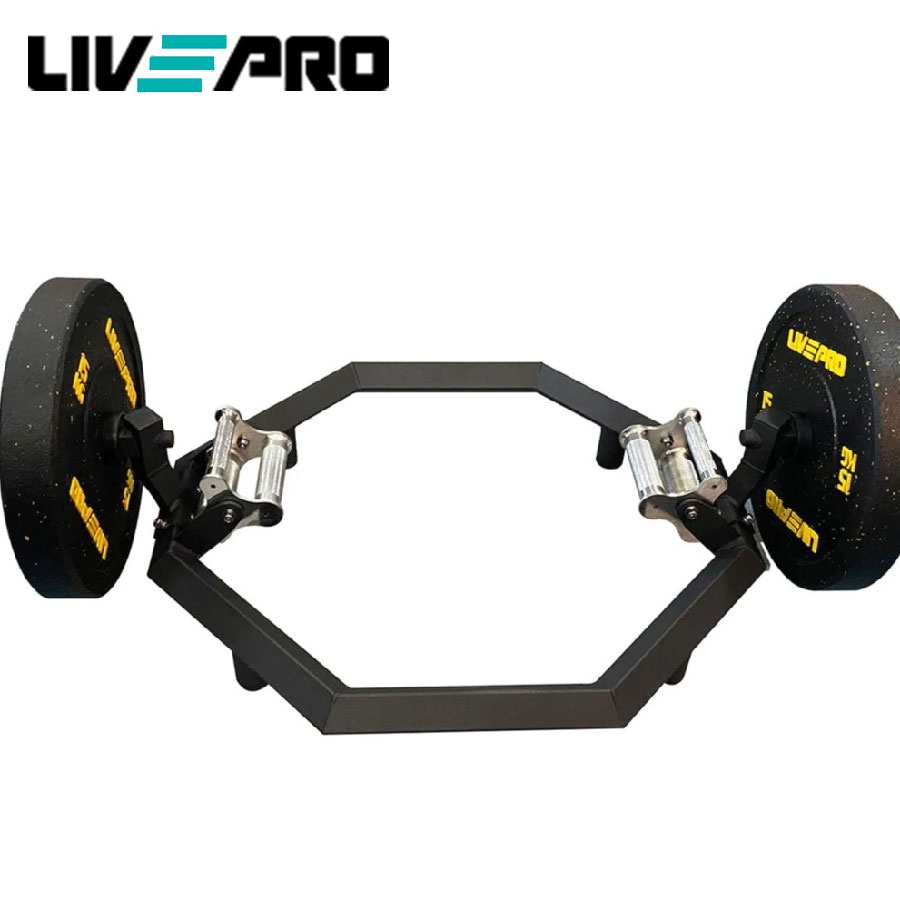 Thanh đòn tạ trap bar pro, tập gym thể hình chuẩn cao cấp Livepro Chính Hãng HEX BAR PRO LP8300