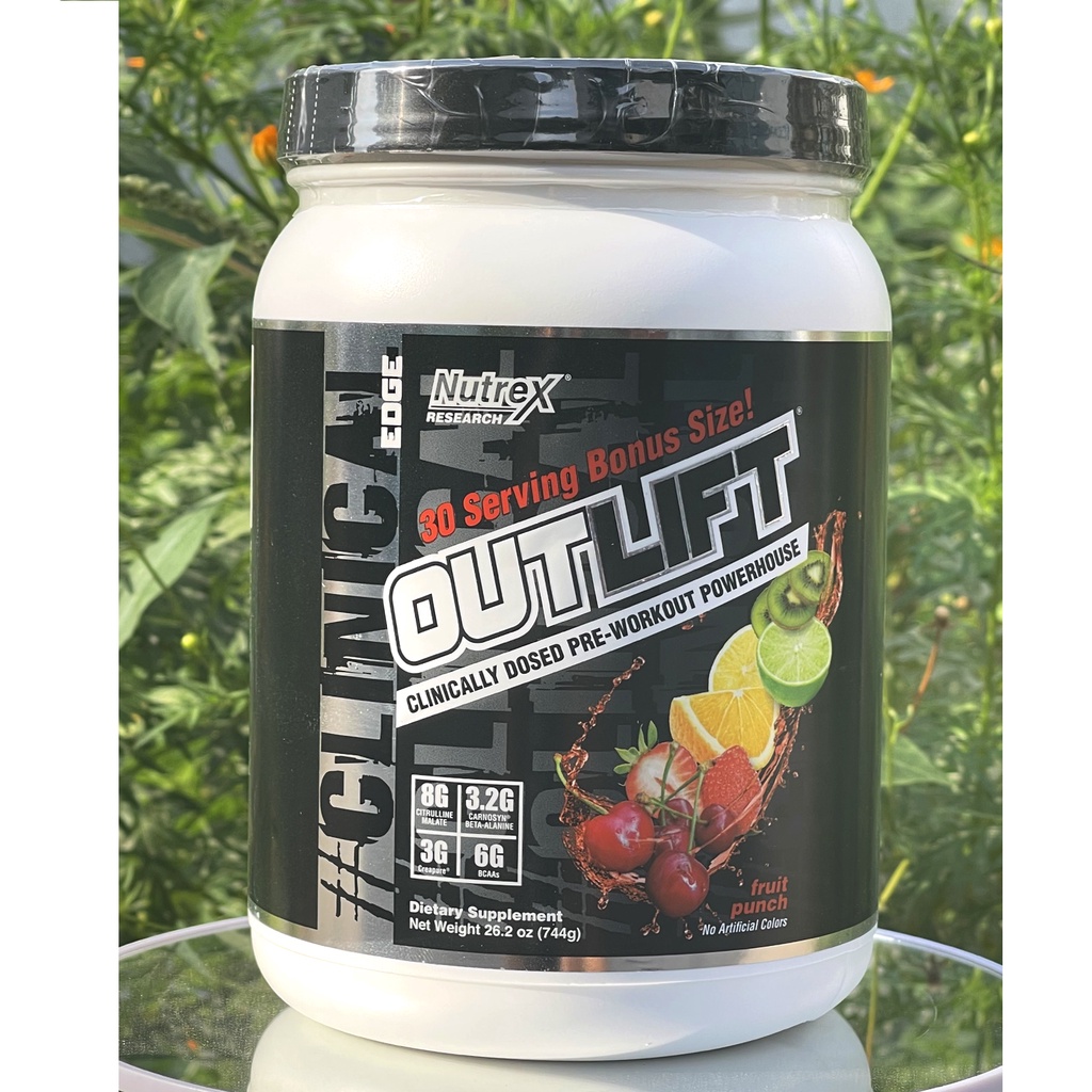 Pre-workout Outlift của Nutrex giúp tăng sức mạnh trước tập hỗ trợ giảm cân đốt mỡ cho GYMER - Phân phối Chính hãng BBT