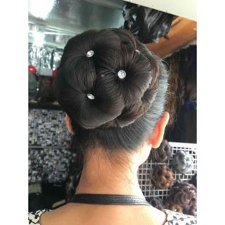 TÓC GIẢ BÚI HOA ĐÍNH ĐÁ, BÚI TÓC TRUNG NIÊN